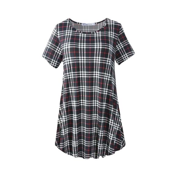 Women's Plus Size Top Summer Tunic Short Sleeve Loose Fit T-Shirt 3X - Picture 1 of 3